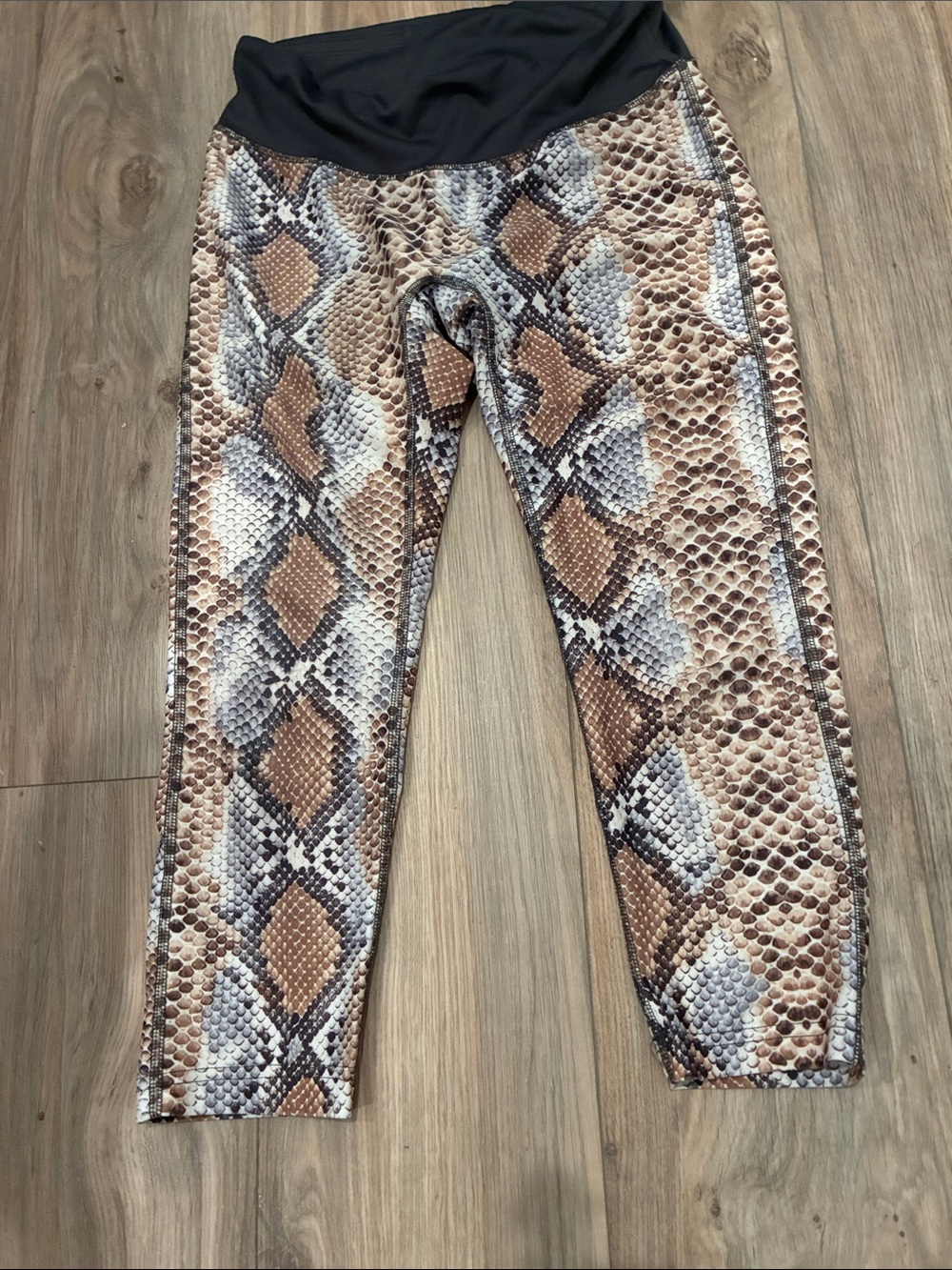 PRISMSPORT Snake-Print Leggings  in Brown and Black SIZE MEDIUM